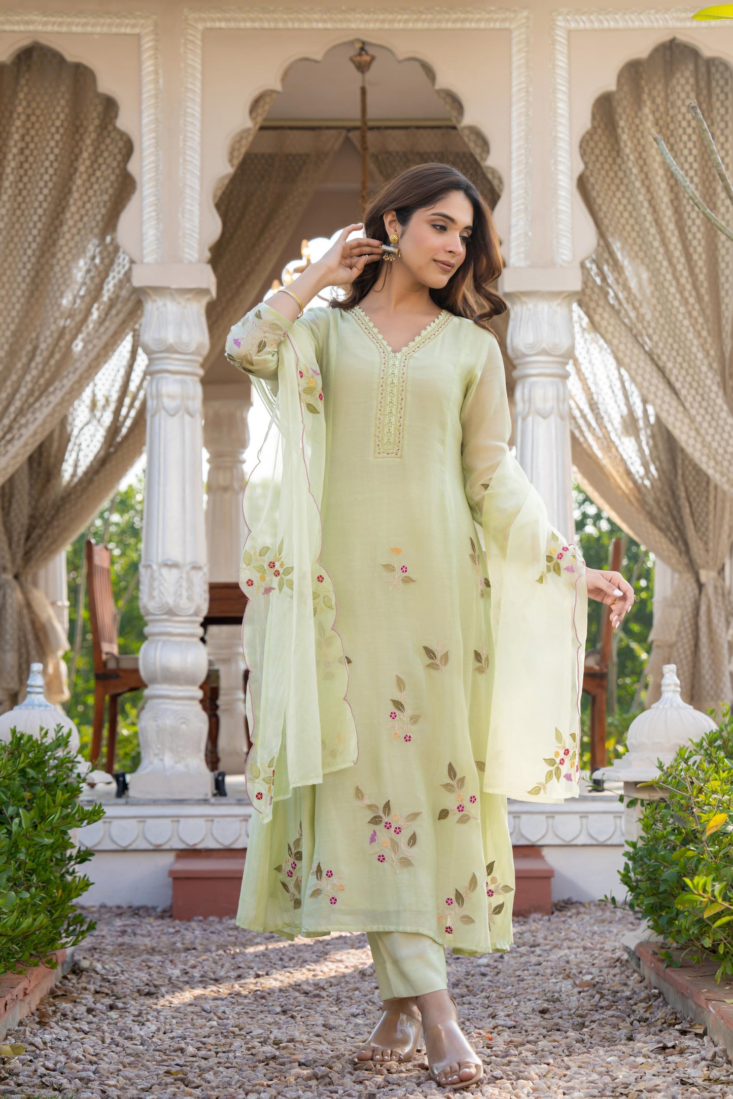 Padmini mul chanderi suit set