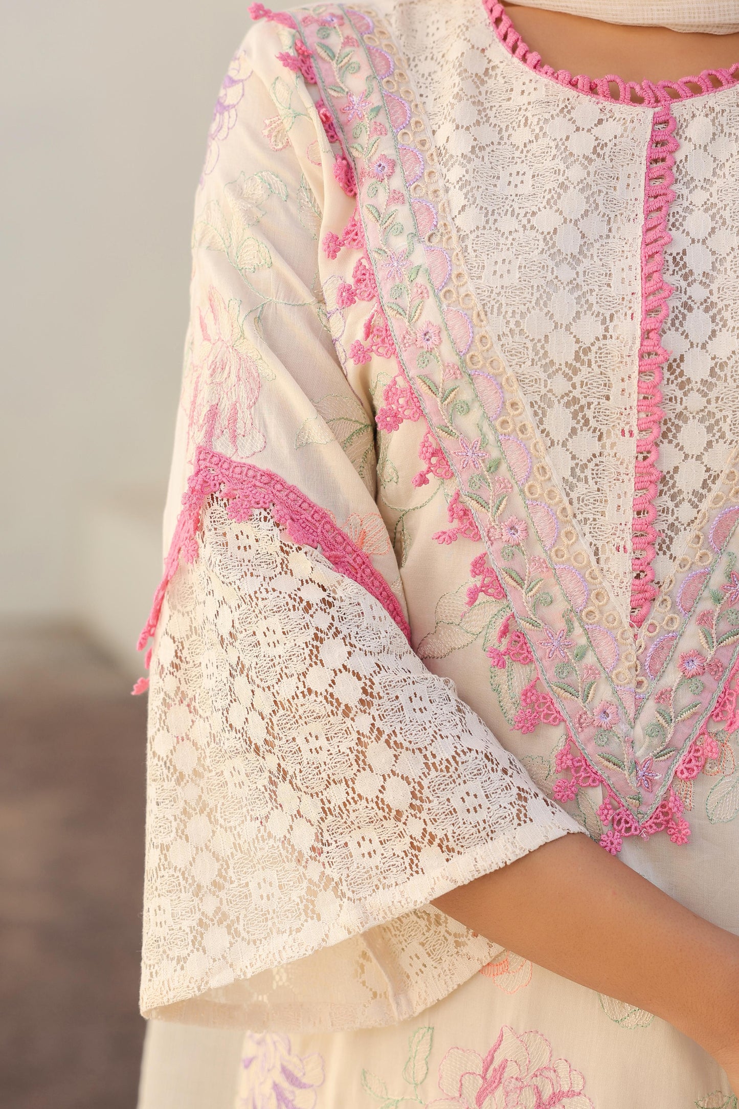 cotton net karachi style kurta pant duppata set