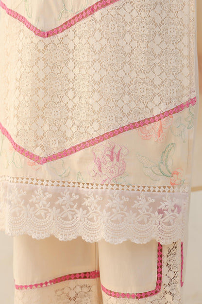 cotton net karachi style kurta pant duppata set