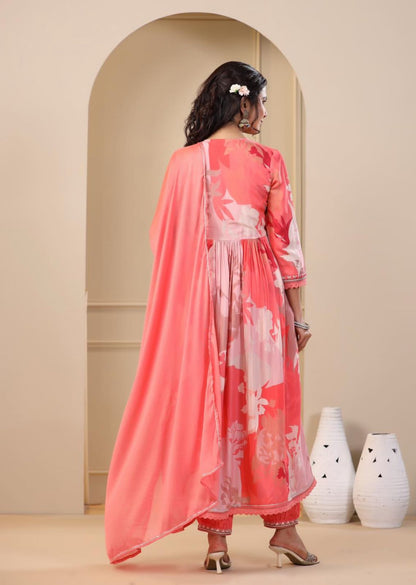Afgani muslim style kurta pand duppata set with embroidery highlights